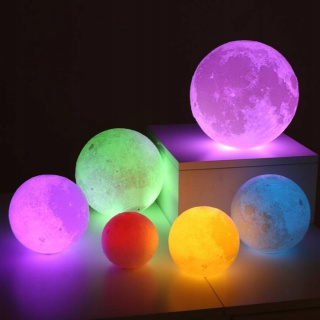 LAMPKA NOCNA 3D Księżyc 48cm MOONLIGHT RGB + pilot